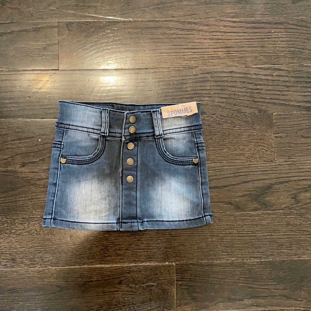 3 pommes denim skirt